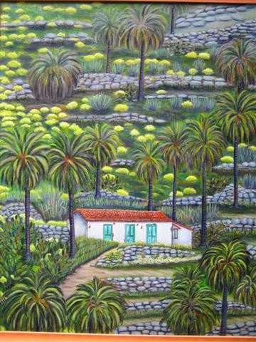 Pintura titulada "La Palmera" por Isabel Degen, Obra de arte original, Oleo