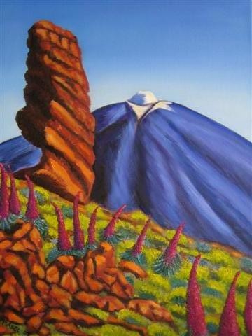 Painting titled "Teneriffa El Teide…" by Isabel Degen, Original Artwork, Oil
