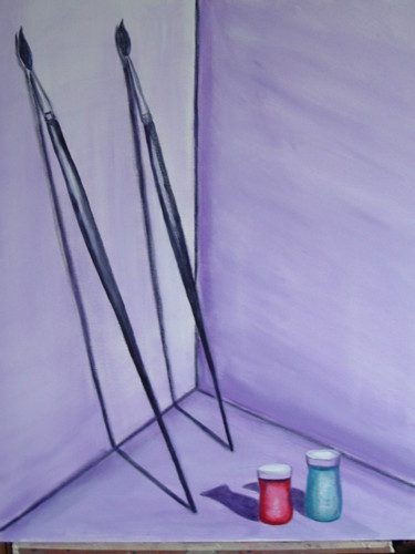 Peinture intitulée "Atelier" par Isabel Degen, Œuvre d'art originale, Huile