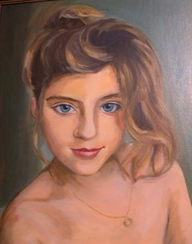 Painting titled "Portrait Aurélie" by Isabelle Rombi, Original Artwork, Oil