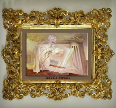 Pittura intitolato "trandafiri cu parfu…" da Isabela Seralio, Opera d'arte originale, Olio