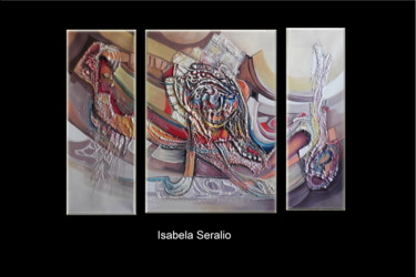 Pittura intitolato "triptik abstract" da Isabela Seralio, Opera d'arte originale, Olio