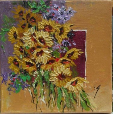 Pittura intitolato "flori-de-gradina-d4…" da Isabela Seralio, Opera d'arte originale