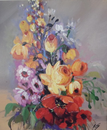 Pittura intitolato "a5.jpg  fiori del g…" da Isabela Seralio, Opera d'arte originale, Olio