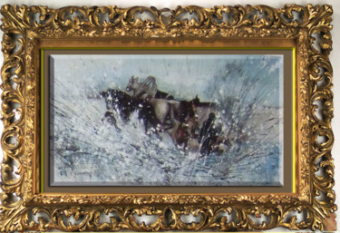 Pittura intitolato "tempesta di neve" da Isabela Seralio, Opera d'arte originale