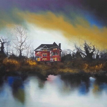 Painting titled "The House of the Ri…" by Isabelle Amante, Original Artwork, Oil Mounted on Wood Stretcher frame