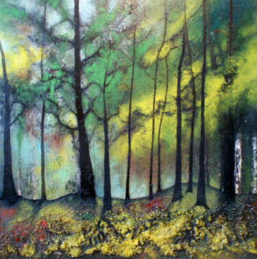 Painting titled "Secret Woods" by Isabelle Amante, Original Artwork, Oil