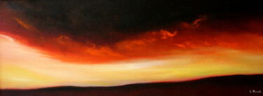 Painting titled "Sunset over the Hil…" by Isabelle Amante, Original Artwork, Oil