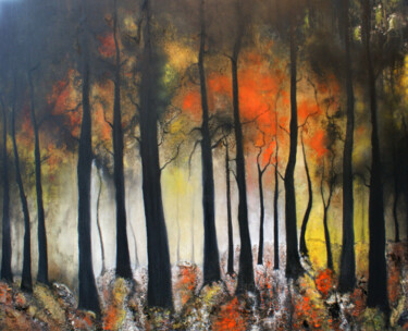 Painting titled "The Forbidden Woods" by Isabelle Amante, Original Artwork, Other