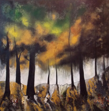 Painting titled "Lost in the woods" by Isabelle Amante, Original Artwork, Oil