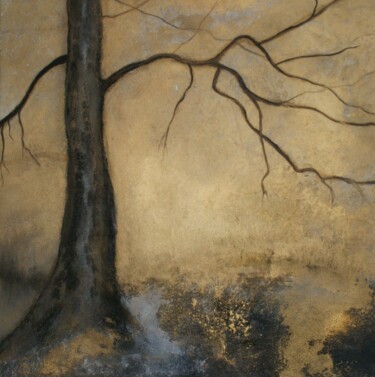 Painting titled "The Lonely Tree" by Isabelle Amante, Original Artwork, Oil