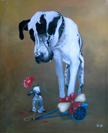 Peinture intitulée "Bonne Fête Tonton" par Isabelle, Œuvre d'art originale, Acrylique