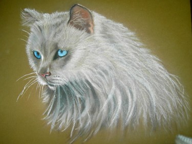 Peinture intitulée "regard-turquoise.jpg" par Isabelle, Œuvre d'art originale