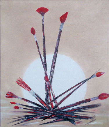 Peinture intitulée "mikado-50-x-60.jpg" par Isabelle Barbot, Œuvre d'art originale