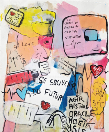 Dessin intitulée "se souvenir du futur" par Isabelle Bartoli, Œuvre d'art originale, Acrylique