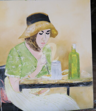 Painting titled "Femme chinoise" by Zabou, Original Artwork, Oil