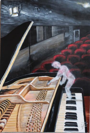 Peinture intitulée "Le fantome de l'acc…" par Isabelle Blanc, Œuvre d'art originale, Acrylique Monté sur Carton