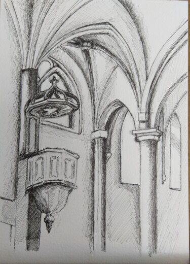 Tekening getiteld "Blandy les tours: d…" door Isabelle Blanc, Origineel Kunstwerk, Inkt