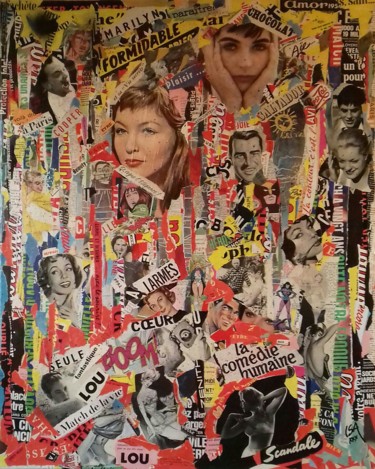 Collages intitulée "La comédie Humaine" par Isabelle Blondel, Œuvre d'art originale, Collages