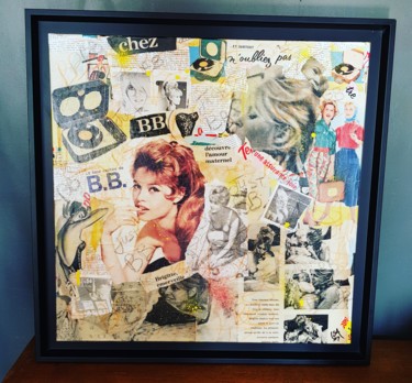 Collages intitulée "Just...BB" par Isabelle Blondel, Œuvre d'art originale, Collages