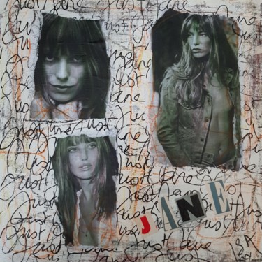 Collagen mit dem Titel ""Just Jane "" von Isabelle Blondel, Original-Kunstwerk, Collagen