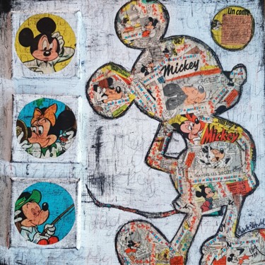 Collages intitulée ""Just Mickey"" par Isabelle Blondel, Œuvre d'art originale, Collages