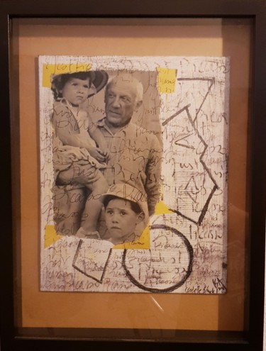Collagen mit dem Titel "Just Picasso" von Isabelle Blondel, Original-Kunstwerk, Collagen