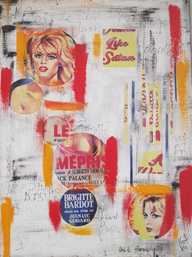 Collages titled ""Just Brigitte...le…" by Isabelle Blondel, Original Artwork, Collages