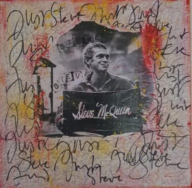 Collagen mit dem Titel "Just STEVE !" von Isabelle Blondel, Original-Kunstwerk, Collagen