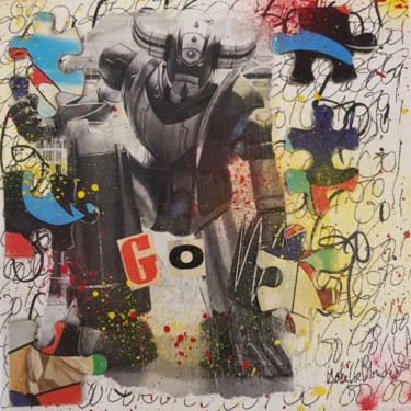 Collages intitolato "GO!" da Isabelle Blondel, Opera d'arte originale, Collages