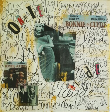 Collages intitulée ""Just Bonnie & Clyd…" par Isabelle Blondel, Œuvre d'art originale, Collages