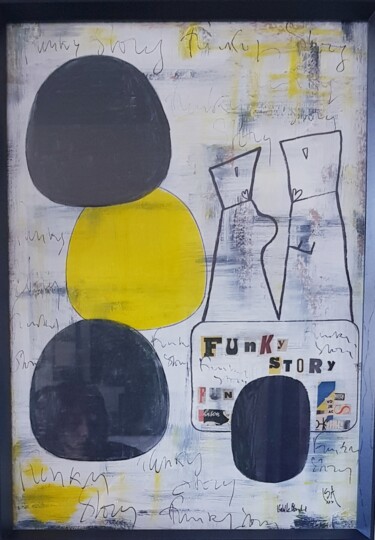Картина под названием "Funky story" - Isabelle Blondel, Подлинное произведение искусства, Акрил
