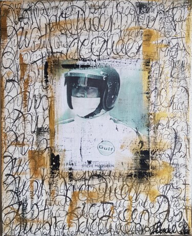 Collagen mit dem Titel "Just Macqueen" von Isabelle Blondel, Original-Kunstwerk, Collagen