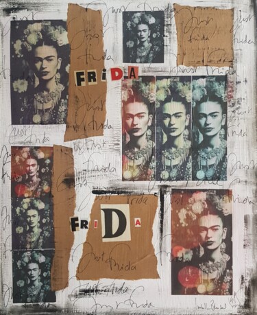 拼贴 标题为“Just Frida” 由Isabelle Blondel, 原创艺术品, 拼贴