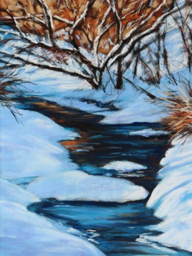 Peinture intitulée "rivière enchantée" par Isabelle Boccalini, Œuvre d'art originale, Pastel