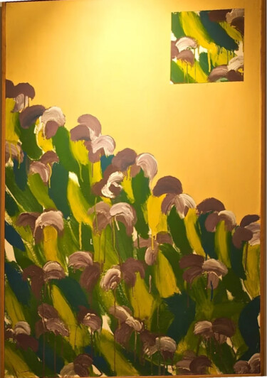 Peinture intitulée ""Les iris"" par Isabelle Boulin, Œuvre d'art originale, Acrylique Monté sur Châssis en bois