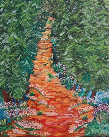 Peinture intitulée "Le chemin" par Isabelle Breteau (Zabougne), Œuvre d'art originale, Acrylique