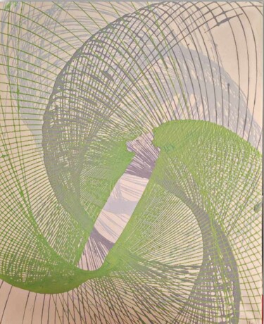 Peinture intitulée "Vert bleu" par Isabelle Breteau (Zabougne), Œuvre d'art originale, Acrylique