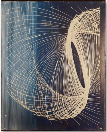 Malerei mit dem Titel "Bleu" von Isabelle Breteau (Zabougne), Original-Kunstwerk, Acryl Auf Keilrahmen aus Holz montiert
