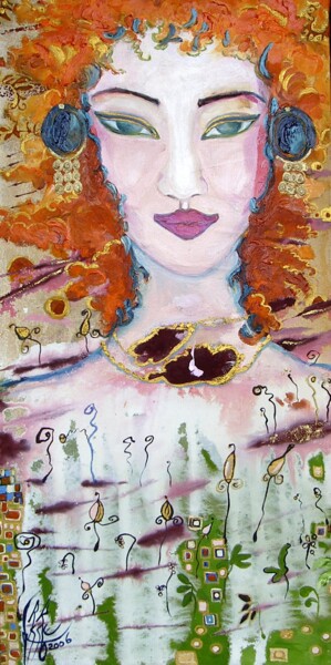 Peinture intitulée "Amarante" par Isabelle Brisset, Œuvre d'art originale, Pigments