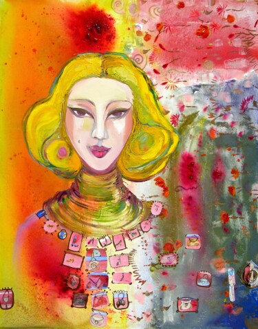 Pittura intitolato "JEANNE AIME LES SOU…" da Isabelle Brisset, Opera d'arte originale, Olio