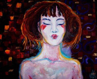 Painting titled "WANG AIME LE MAQUIL…" by Isabelle Brisset, Original Artwork, Oil