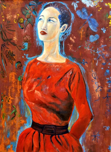 Painting titled "YVETTE" by Isabelle Brisset, Original Artwork, Oil