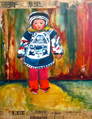 Painting titled "PETIT CHINOIS" by Isabelle Brisset, Original Artwork, Oil