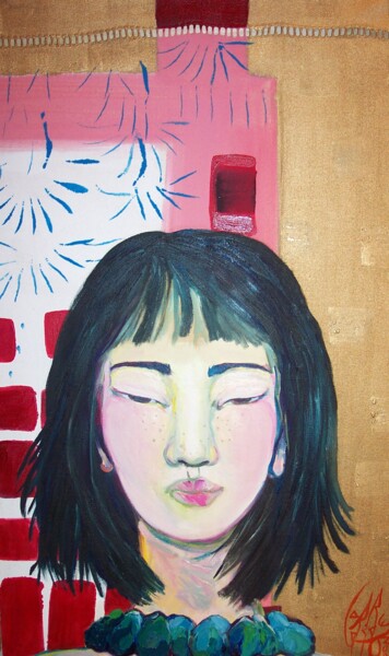 Painting titled "LINGLING N'AIME PAS…" by Isabelle Brisset, Original Artwork, Oil