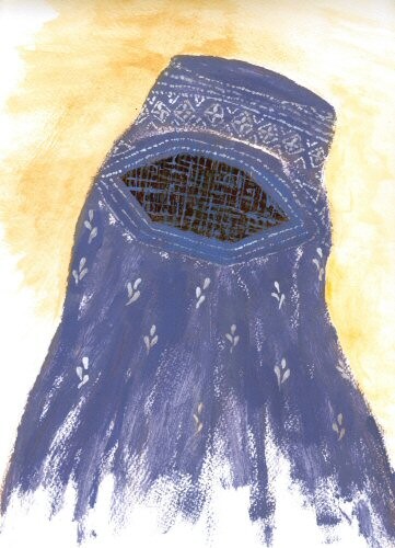 Painting titled "Burqa" by Isabelle C. Bruggimann, Original Artwork