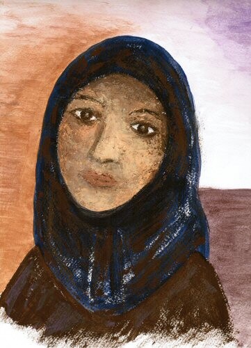 Painting titled "Hidjab" by Isabelle C. Bruggimann, Original Artwork