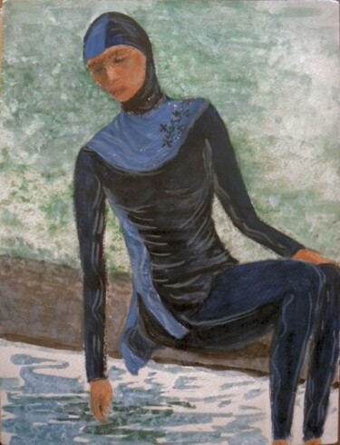 Painting titled "Burkini" by Isabelle C. Bruggimann, Original Artwork