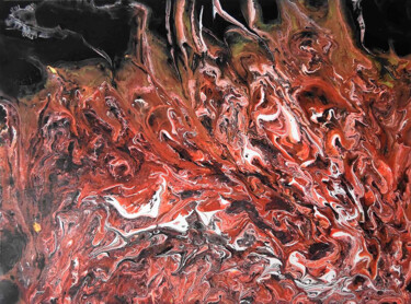 Painting titled "Turmoil" by Isabelle Cros, Original Artwork, Acrylic Mounted on Wood Stretcher frame
