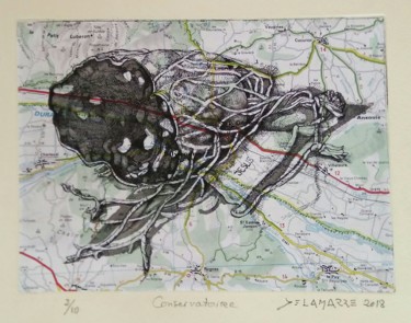 Gravures & estampes intitulée "CONSERVATOIRE" par Isabelle Delamarre, Œuvre d'art originale, Eau-forte